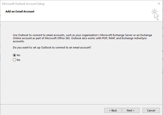 Outlook configuration with IMAP