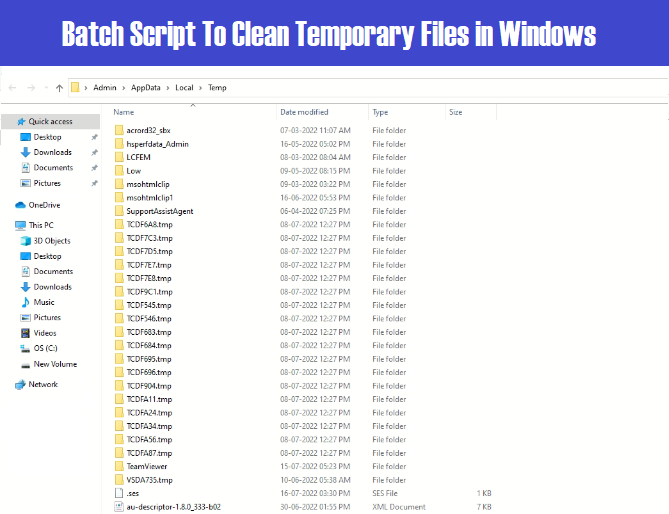 You are currently viewing Batch file to delete temporary files in windows – Temp Files Cleaner Script