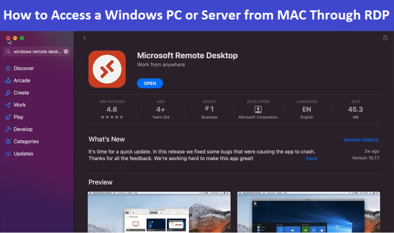 How to Take Windows Remote Desktop (RDP) from MAC Devices