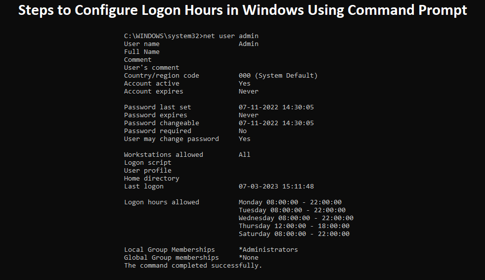 You are currently viewing How to Set Logon Hours for Windows Local Users Using Command